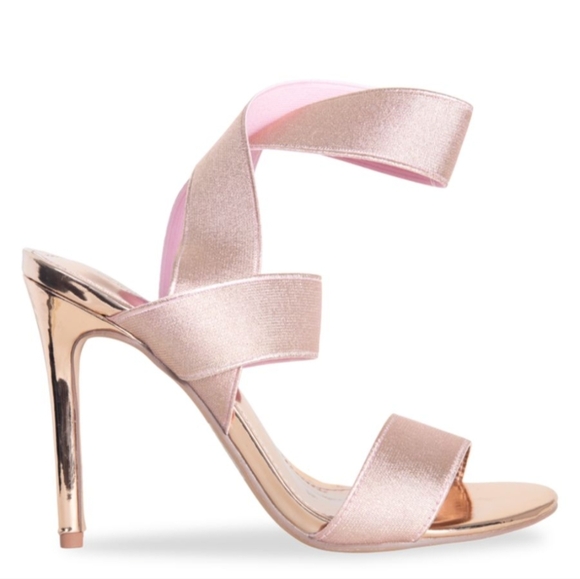 Shoes - New Lauren Lorraine Dallas Rose Gold Stiletto Sandals, Size 10